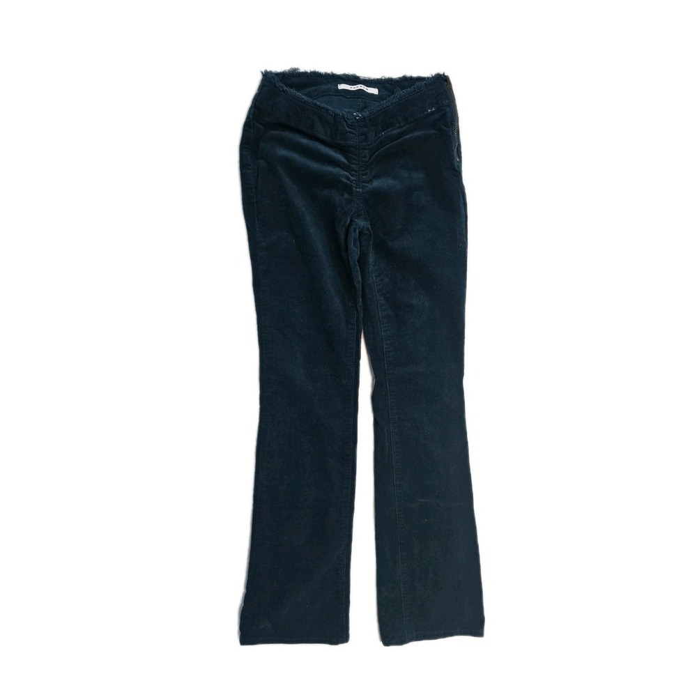 PacSun Sz 23 Teal Butterfly V-Front Corduroy Low Rise Bootcut Pants